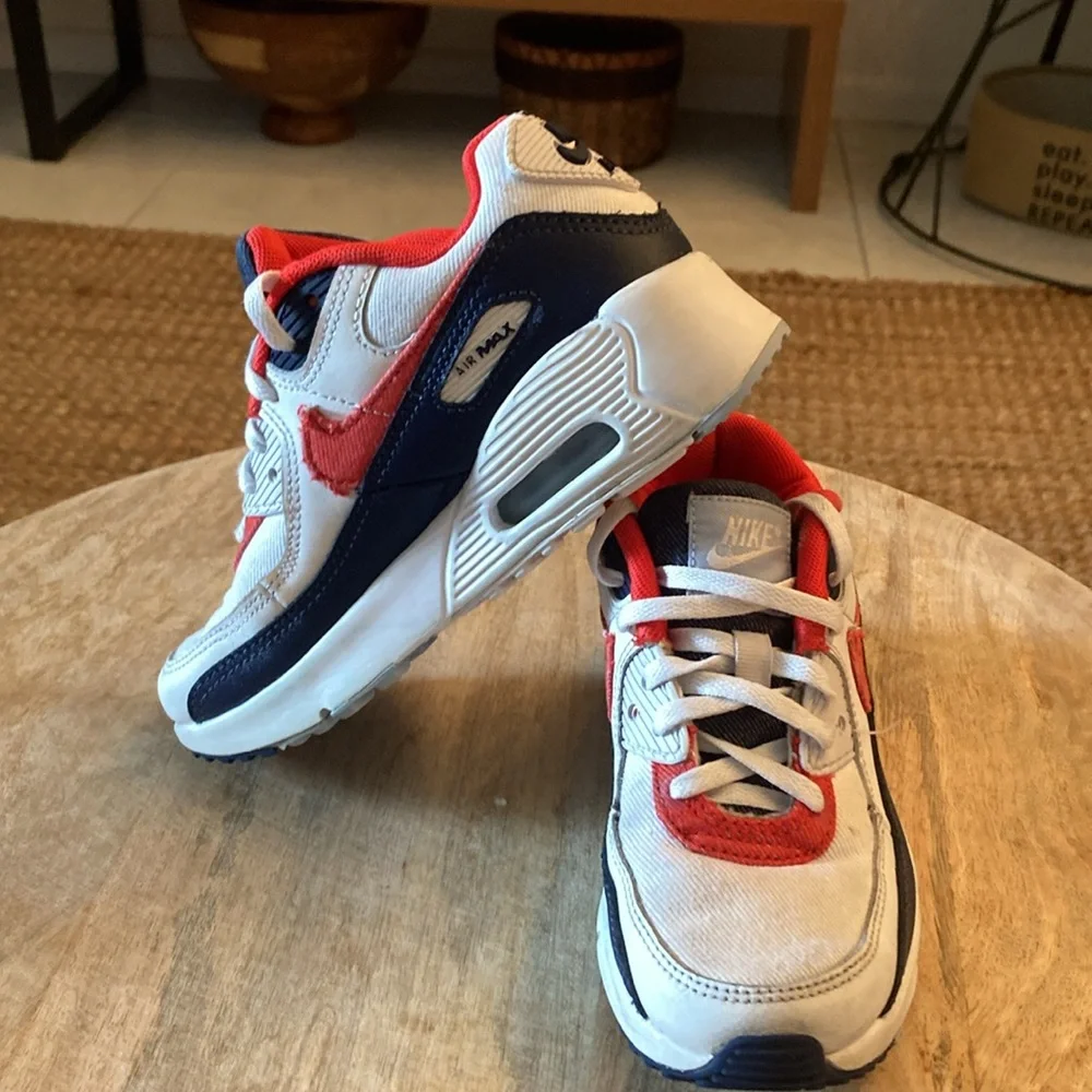 Nike Kids White Red Navy Air Max Sneakers